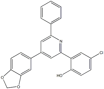 2-[4-(1,3-benzodioxol-5-yl)-6-phenylpyridin-2-yl]-4-chlorophenol Struktur