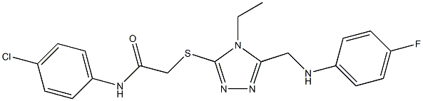 N-(4-chlorophenyl)-2-({4-ethyl-5-[(4-fluoroanilino)methyl]-4H-1,2,4-triazol-3-yl}sulfanyl)acetamide Struktur