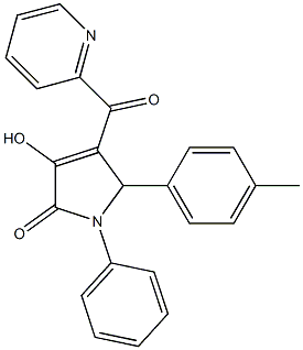 3-hydroxy-5-(4-methylphenyl)-1-phenyl-4-(2-pyridinylcarbonyl)-1,5-dihydro-2H-pyrrol-2-one Struktur