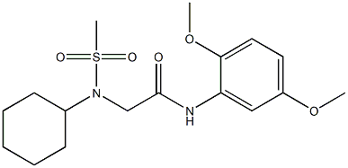 2-[cyclohexyl(methylsulfonyl)amino]-N-(2,5-dimethoxyphenyl)acetamide Struktur