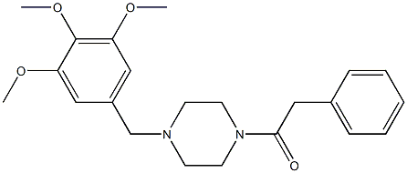 1-(phenylacetyl)-4-{[3,4,5-tris(methyloxy)phenyl]methyl}piperazine Struktur