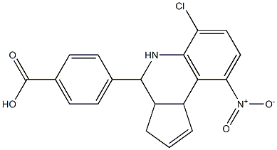 4-{6-chloro-9-nitro-3a,4,5,9b-tetrahydro-3H-cyclopenta[c]quinolin-4-yl}benzoic acid Struktur