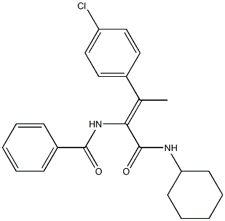 N-{2-(4-chlorophenyl)-1-[(cyclohexylamino)carbonyl]-1-propenyl}benzamide Struktur