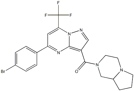 5-(4-bromophenyl)-3-(hexahydropyrrolo[1,2-a]pyrazin-2(1H)-ylcarbonyl)-7-(trifluoromethyl)pyrazolo[1,5-a]pyrimidine Struktur