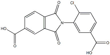 2-(5-carboxy-2-chlorophenyl)-1,3-dioxo-5-isoindolinecarboxylic acid Struktur