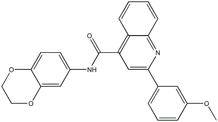 N-(2,3-dihydro-1,4-benzodioxin-6-yl)-2-(3-methoxyphenyl)-4-quinolinecarboxamide Struktur