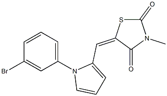 5-{[1-(3-bromophenyl)-1H-pyrrol-2-yl]methylene}-3-methyl-1,3-thiazolidine-2,4-dione Struktur