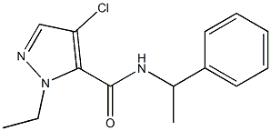 4-chloro-1-ethyl-N-(1-phenylethyl)-1H-pyrazole-5-carboxamide Struktur