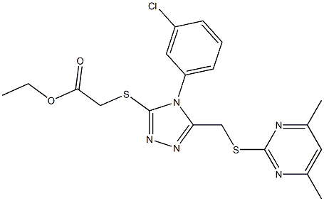 ethyl [(4-(3-chlorophenyl)-5-{[(4,6-dimethyl-2-pyrimidinyl)sulfanyl]methyl}-4H-1,2,4-triazol-3-yl)sulfanyl]acetate Struktur