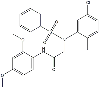 2-[5-chloro-2-methyl(phenylsulfonyl)anilino]-N-(2,4-dimethoxyphenyl)acetamide Struktur