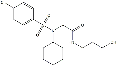 2-[[(4-chlorophenyl)sulfonyl](cyclohexyl)amino]-N-(3-hydroxypropyl)acetamide Struktur