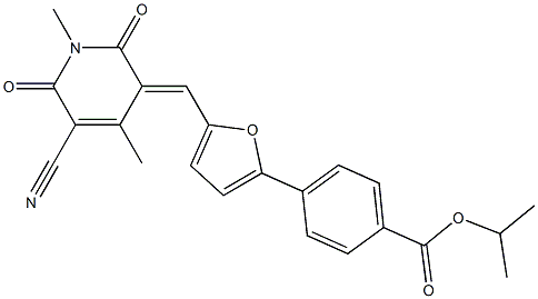 isopropyl4-{5-[(5-cyano-1,4-dimethyl-2,6-dioxo-1,6-dihydro-3(2H)-pyridinylidene)methyl]-2-furyl}benzoate Struktur