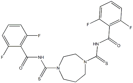 N-[(4-{[(2,6-difluorobenzoyl)amino]carbothioyl}-1,4-diazepan-1-yl)carbothioyl]-2,6-difluorobenzamide Struktur