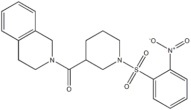 2-{[1-({2-nitrophenyl}sulfonyl)-3-piperidinyl]carbonyl}-1,2,3,4-tetrahydroisoquinoline Struktur