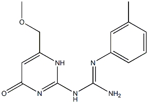 N-[6-(methoxymethyl)-4-oxo-1,4-dihydro-2-pyrimidinyl]-N''-(3-methylphenyl)guanidine Struktur