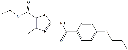 ethyl 4-methyl-2-[(4-propoxybenzoyl)amino]-1,3-thiazole-5-carboxylate Struktur