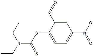 2-formyl-4-nitrophenyl diethyldithiocarbamate Struktur