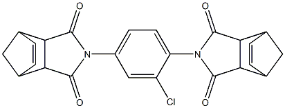 4-[2-chloro-4-(3,5-dioxo-4-azatricyclo[5.2.1.0~2,6~]dec-8-en-4-yl)phenyl]-4-azatricyclo[5.2.1.0~2,6~]dec-8-ene-3,5-dione Struktur