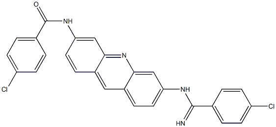 4-chloro-N-(6-{[(4-chlorophenyl)(imino)methyl]amino}-3-acridinyl)benzamide Struktur