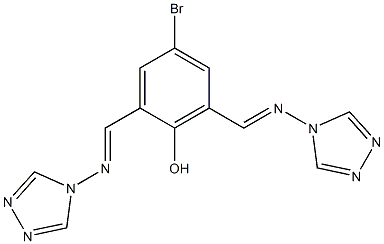 4-bromo-2,6-bis[(4H-1,2,4-triazol-4-ylimino)methyl]phenol Struktur