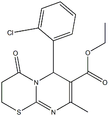 ethyl 6-(2-chlorophenyl)-8-methyl-4-oxo-3,4-dihydro-2H,6H-pyrimido[2,1-b][1,3]thiazine-7-carboxylate Struktur