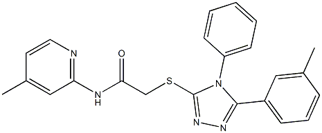 2-{[5-(3-methylphenyl)-4-phenyl-4H-1,2,4-triazol-3-yl]sulfanyl}-N-(4-methyl-2-pyridinyl)acetamide Struktur