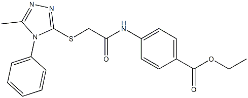 ethyl 4-({[(5-methyl-4-phenyl-4H-1,2,4-triazol-3-yl)sulfanyl]acetyl}amino)benzoate Struktur