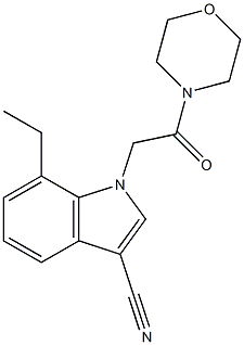 7-ethyl-1-[2-(4-morpholinyl)-2-oxoethyl]-1H-indole-3-carbonitrile Struktur