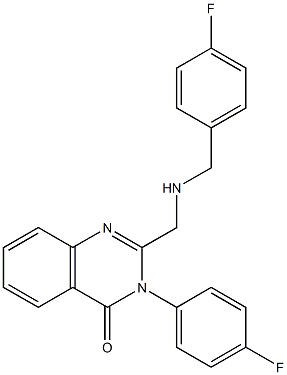 2-{[(4-fluorobenzyl)amino]methyl}-3-(4-fluorophenyl)-4(3H)-quinazolinone Struktur