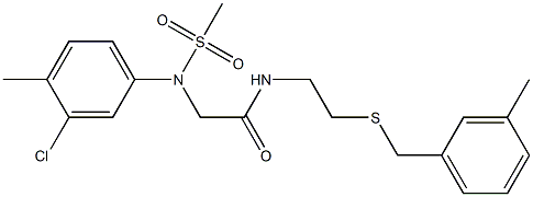 2-[3-chloro-4-methyl(methylsulfonyl)anilino]-N-{2-[(3-methylbenzyl)sulfanyl]ethyl}acetamide Struktur