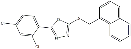 5-(2,4-dichlorophenyl)-1,3,4-oxadiazol-2-yl 1-naphthylmethyl sulfide Struktur