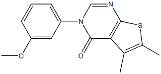 3-(3-methoxyphenyl)-5,6-dimethylthieno[2,3-d]pyrimidin-4(3H)-one Struktur