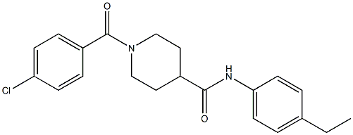 1-(4-chlorobenzoyl)-N-(4-ethylphenyl)-4-piperidinecarboxamide Struktur