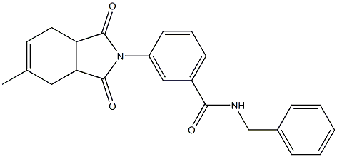 N-benzyl-3-(5-methyl-1,3-dioxo-1,3,3a,4,7,7a-hexahydro-2H-isoindol-2-yl)benzamide Struktur