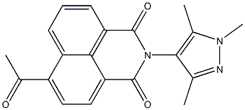 6-acetyl-2-(1,3,5-trimethyl-1H-pyrazol-4-yl)-1H-benzo[de]isoquinoline-1,3(2H)-dione Struktur