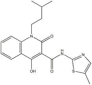 4-hydroxy-1-isopentyl-N-(5-methyl-1,3-thiazol-2-yl)-2-oxo-1,2-dihydro-3-quinolinecarboxamide Struktur