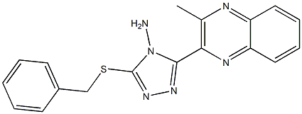 3-(benzylsulfanyl)-5-(3-methyl-2-quinoxalinyl)-4H-1,2,4-triazol-4-amine Struktur