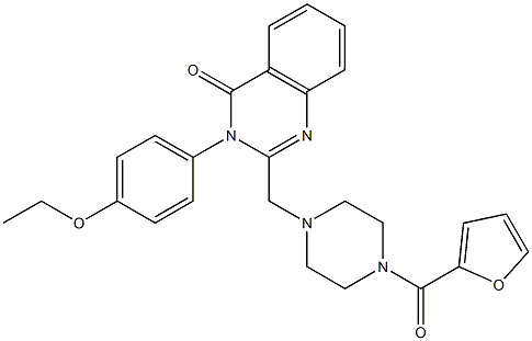 3-(4-ethoxyphenyl)-2-{[4-(2-furoyl)-1-piperazinyl]methyl}-4(3H)-quinazolinone Struktur