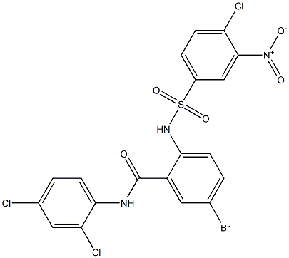 5-bromo-2-[({4-chloro-3-nitrophenyl}sulfonyl)amino]-N-(2,4-dichlorophenyl)benzamide Struktur