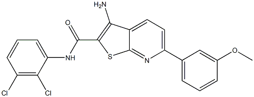 3-amino-N-(2,3-dichlorophenyl)-6-(3-methoxyphenyl)thieno[2,3-b]pyridine-2-carboxamide Struktur