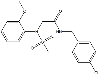 N-(4-chlorobenzyl)-2-[2-methoxy(methylsulfonyl)anilino]acetamide Struktur