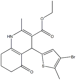 ethyl 4-(4-bromo-5-methylthien-2-yl)-2-methyl-5-oxo-1,4,5,6,7,8-hexahydroquinoline-3-carboxylate Struktur