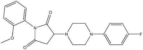 3-[4-(4-fluorophenyl)-1-piperazinyl]-1-(2-methoxyphenyl)-2,5-pyrrolidinedione Struktur