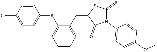 5-{2-[(4-chlorophenyl)sulfanyl]benzylidene}-3-(4-methoxyphenyl)-2-thioxo-1,3-thiazolidin-4-one Struktur