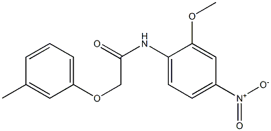 N-{4-nitro-2-methoxyphenyl}-2-(3-methylphenoxy)acetamide Struktur