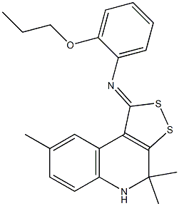 N-(2-propoxyphenyl)-N-(4,4,8-trimethyl-4,5-dihydro-1H-[1,2]dithiolo[3,4-c]quinolin-1-ylidene)amine Struktur