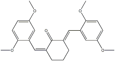 2,6-bis(2,5-dimethoxybenzylidene)cyclohexanone Struktur