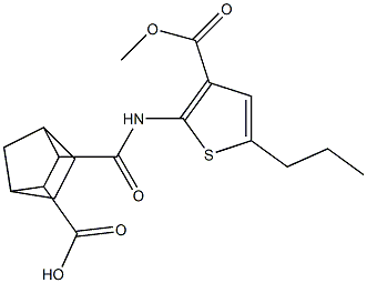 3-({[3-(methoxycarbonyl)-5-propylthien-2-yl]amino}carbonyl)bicyclo[2.2.1]heptane-2-carboxylic acid Struktur