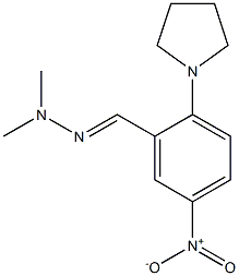 5-nitro-2-(1-pyrrolidinyl)benzaldehyde dimethylhydrazone Struktur