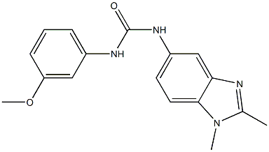 N-(1,2-dimethyl-1H-benzimidazol-5-yl)-N'-(3-methoxyphenyl)urea Struktur